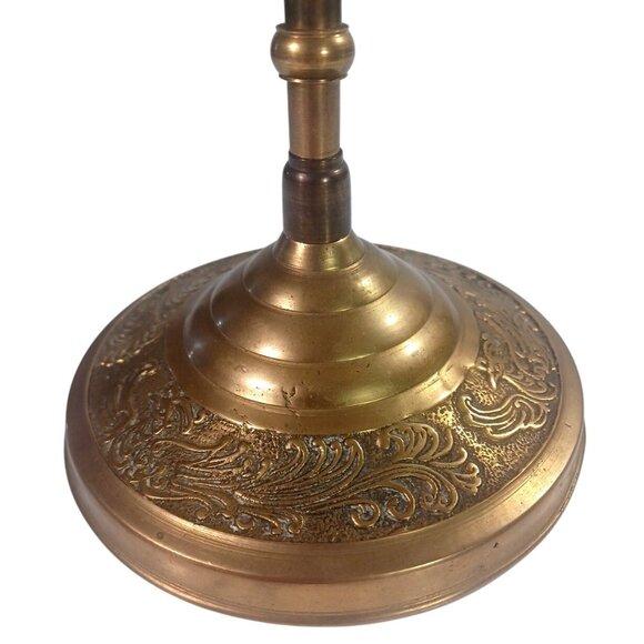 Large Vintage Gold Brass Phoenix Peacock 7-Light Candelabra Menorah - Picture 10 of 11